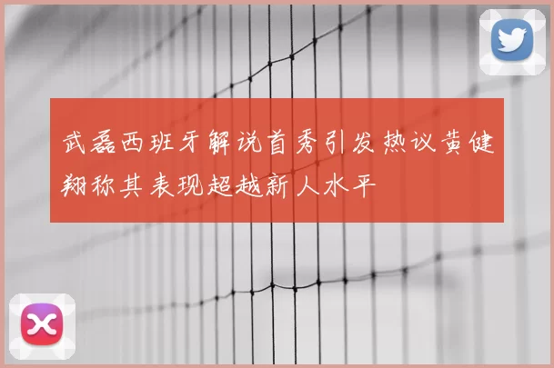 武磊西班牙解说首秀引发热议黄健翔称其表现超越新人水平